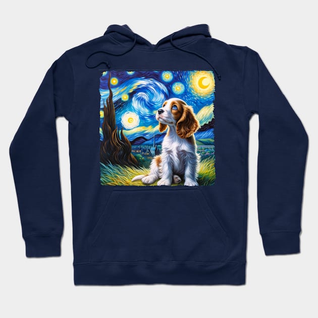 Starry Spaniel Portrait - Dog Portrait Hoodie by starry_night